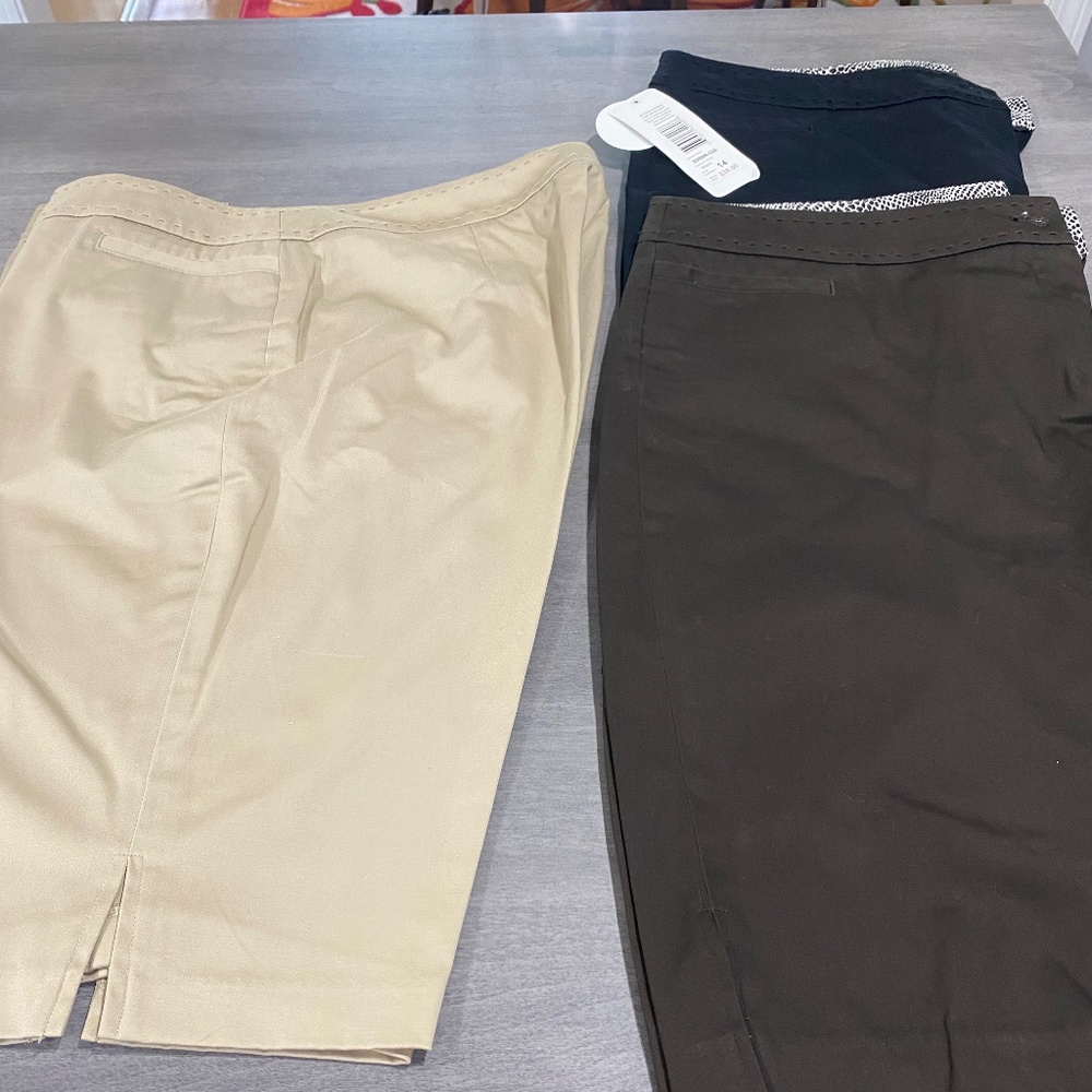 Three Pair Nordstrom Women's Shorts in Black and Brown and Tan NWT!!